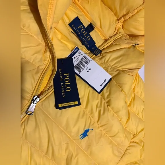 Polo Ralph Lauren 🔥 Men’s Yellow Hooded Packable Puffer Jacket Coat NWT - Picture 14 of 16